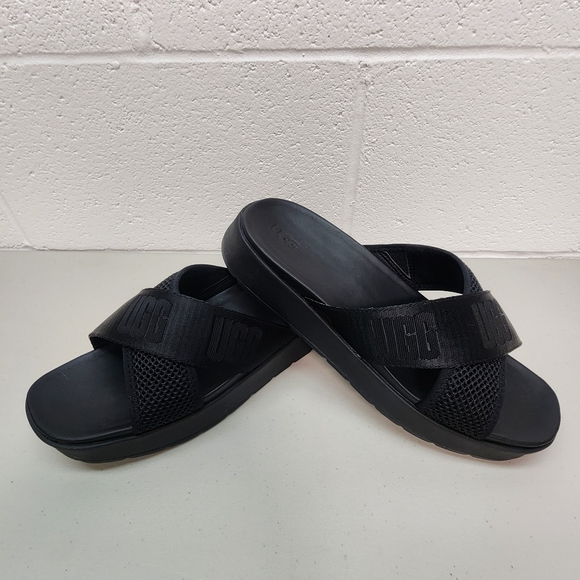 Ugg Emily Mesh Sandals Women's Size 8.5 Ugg Black Crisscross Comfort Slides - Picture 4 of 12